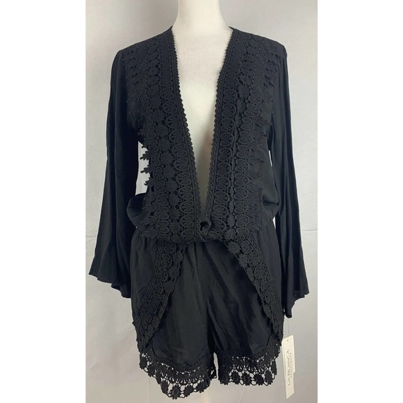 La Blanca Other - NWT, la blanca resortwear Small black swimsuit romper cover up, NEW Boho